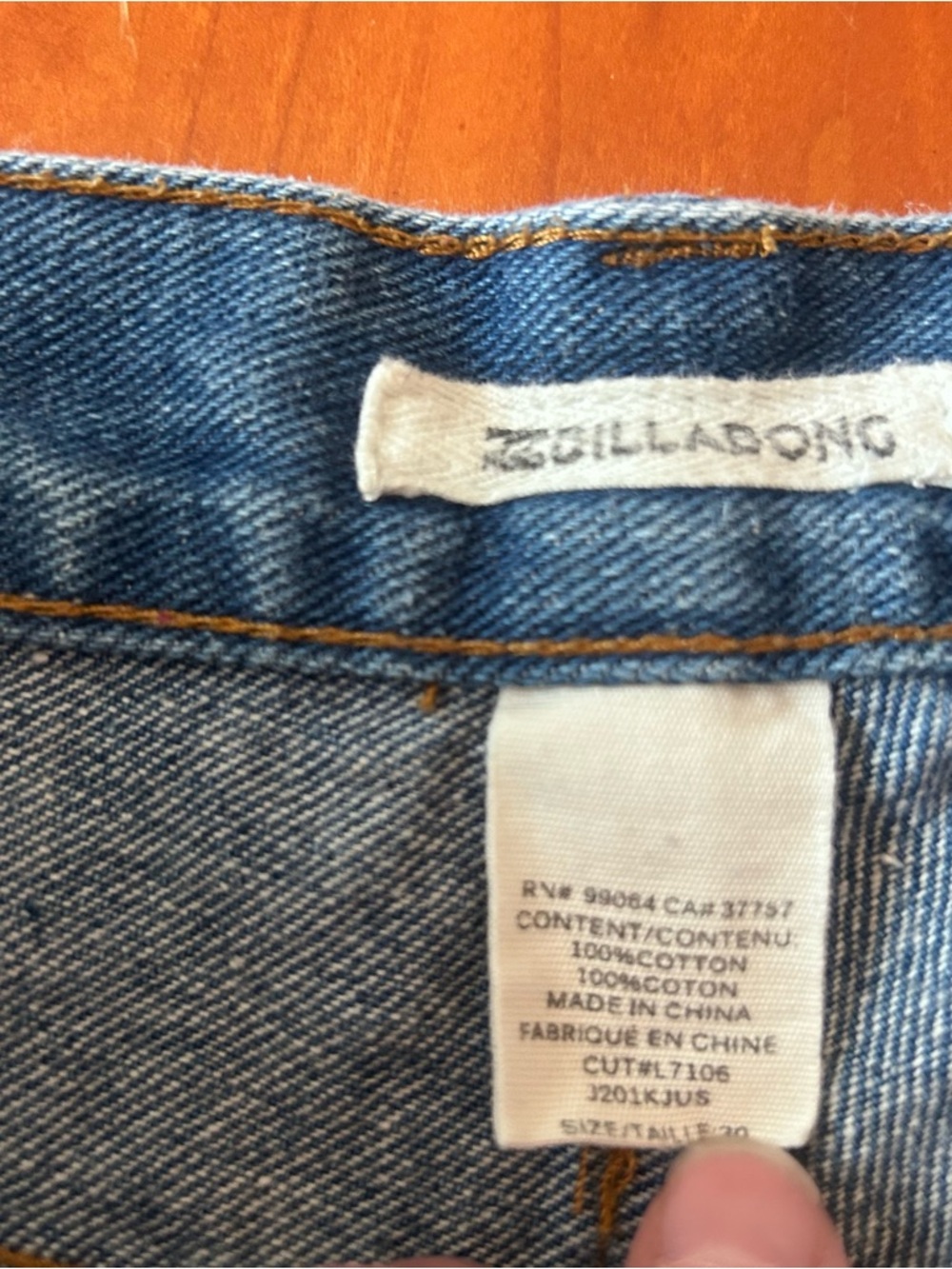 Billabong New Size 30 Drift Away Distressed Denim Shorts - Picture 7 of 8